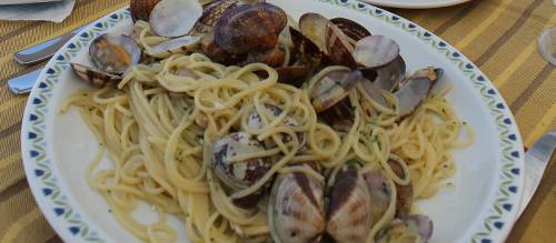 Enjoying fresh pasta in Mazzorbo, Italy
