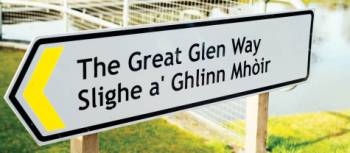 Sign for the Great Glen Way in Scotland