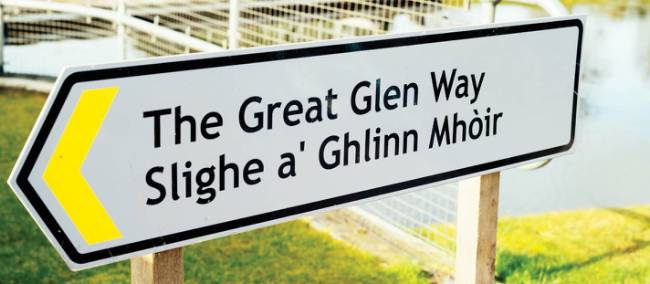 Sign for the Great Glen Way in Scotland