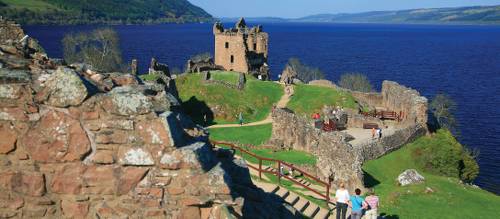 Magnificently situated Urquhart Castle, on the banks of the Loch Ness