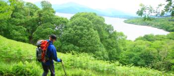 Walking above Loch Lomond, Scotland